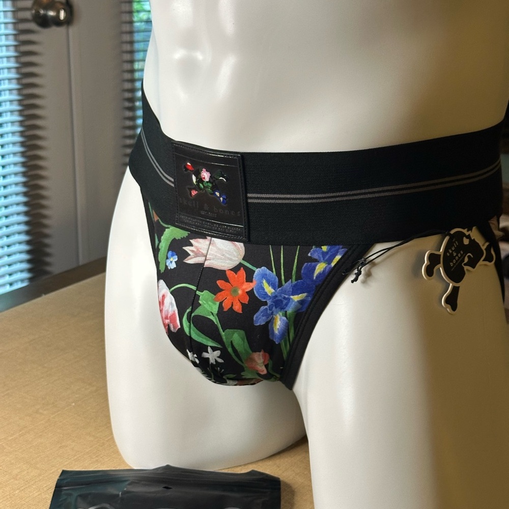 Floral Black Jockstrap